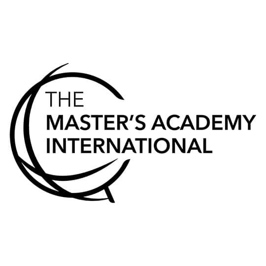 Circle representing the globe with The Master's Academy International title coming out of it