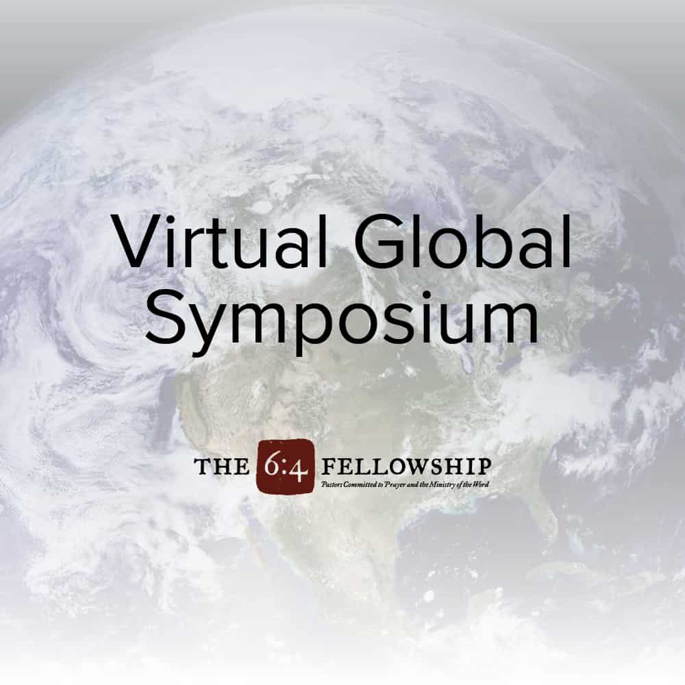 Planet earth background with Virtual Global Symposium and 6:4 Logo Over it