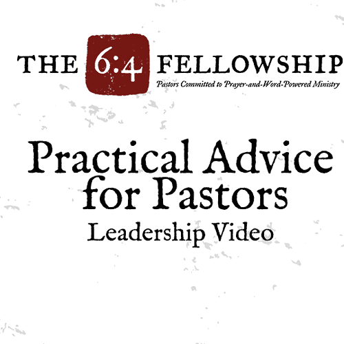 Logo for The 6:4 Fellowship with title plate of practical advice on white background with texture